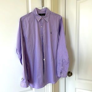 Ralph Lauren, 15.5 32/33, Purple Button Down
